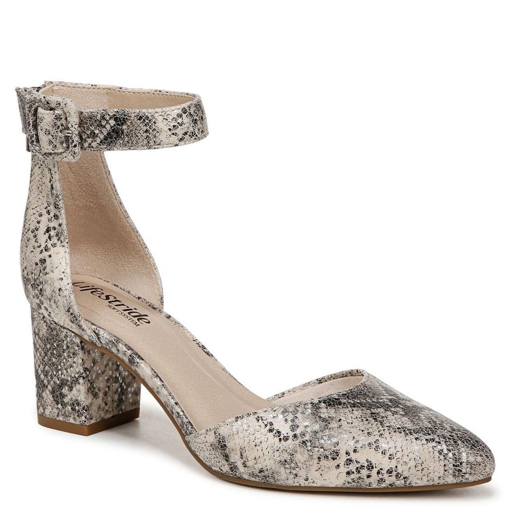 LifeStride Women's Admire Block Heel Dress Sandal - Taupe Multi size 6